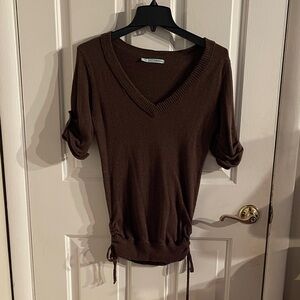 H&M Chocolate V-Neck Sweater
